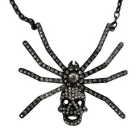 Thumbnail for Dia Spider Skull Necklace Clear - Kreepsville