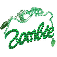 Thumbnail for Green Diamonte Zombie Necklace - Kreepsville