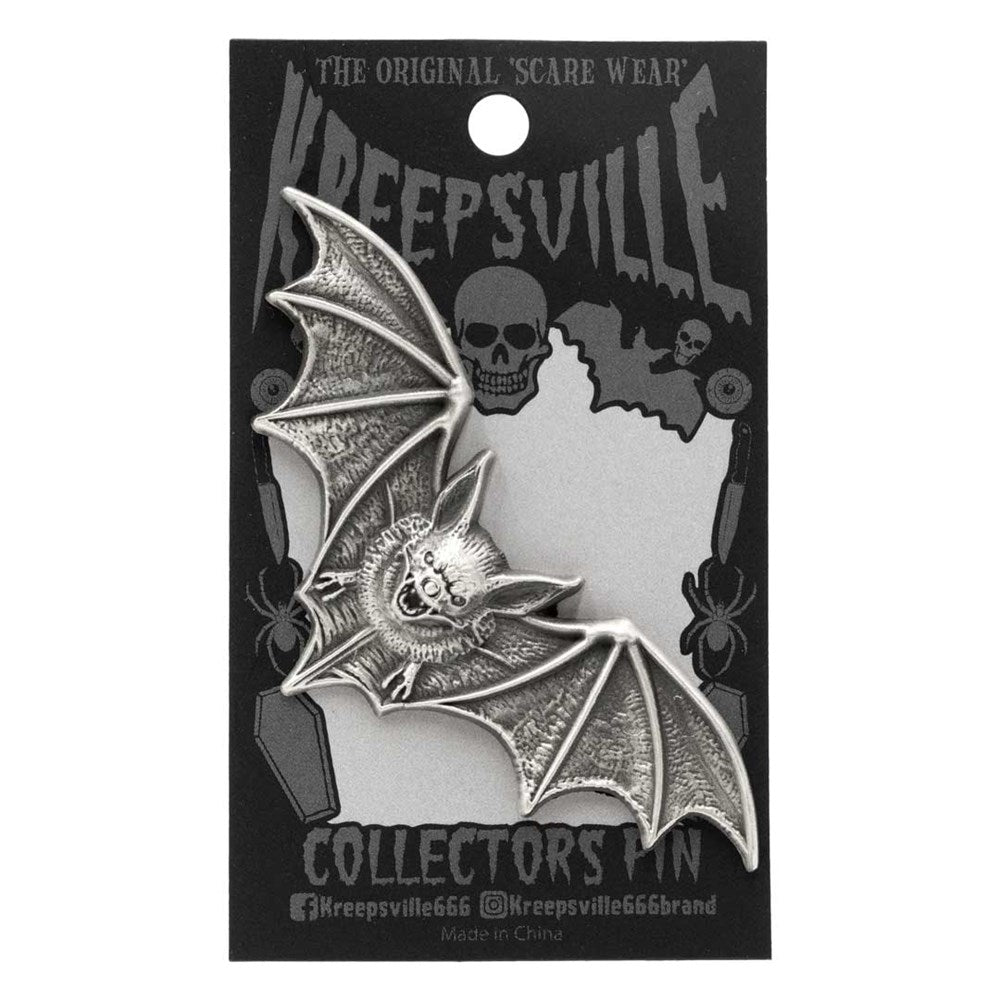 Creature Of The Night Bat Pin Brooch - Kreepsville