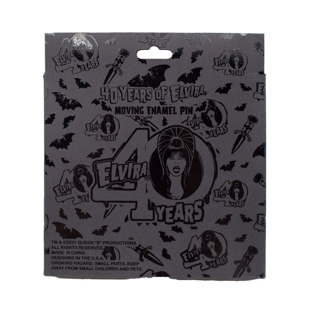 Elvira 40 Years Logo Red Glitter Enamel Pin - Kreepsville