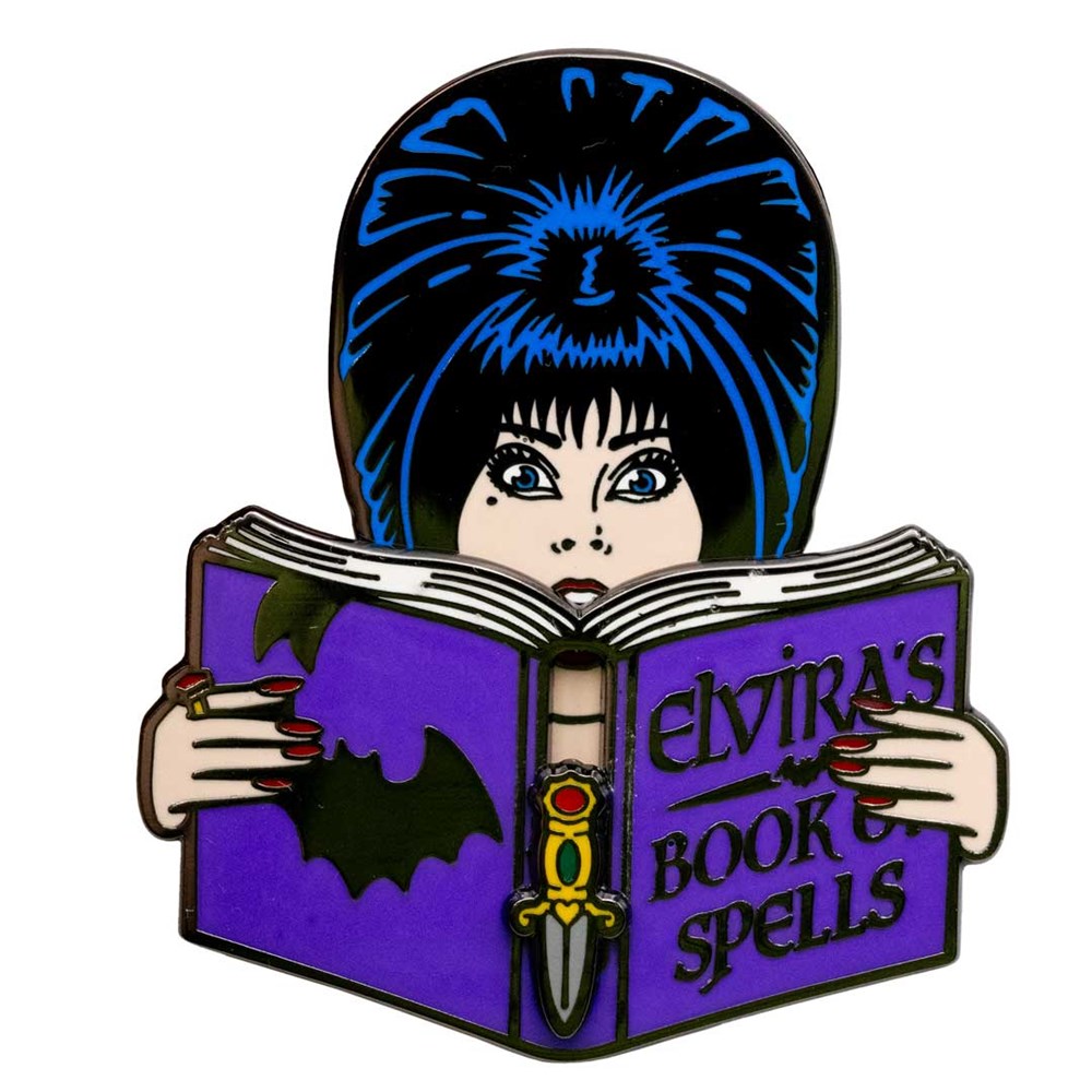 Elvira Books Of Spells Moving Enamel Pin - Kreepsville