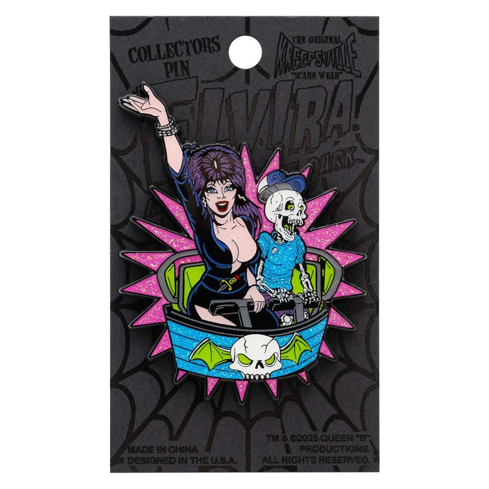 Elvira Ghostcoaster Glitter Enamel Pin - Kreepsville