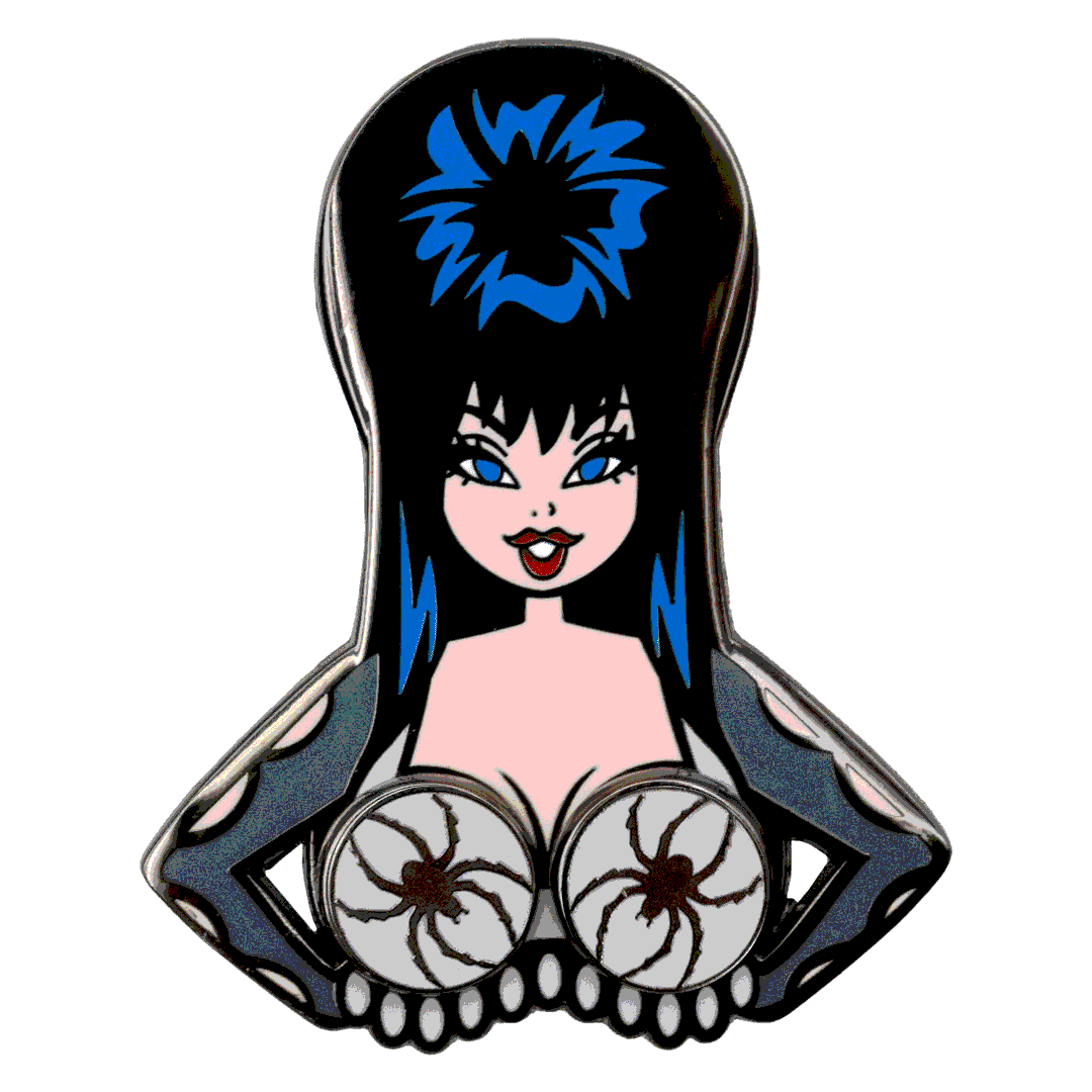 Elvira Spinning Spiders Enamel Pin - Kreepsville