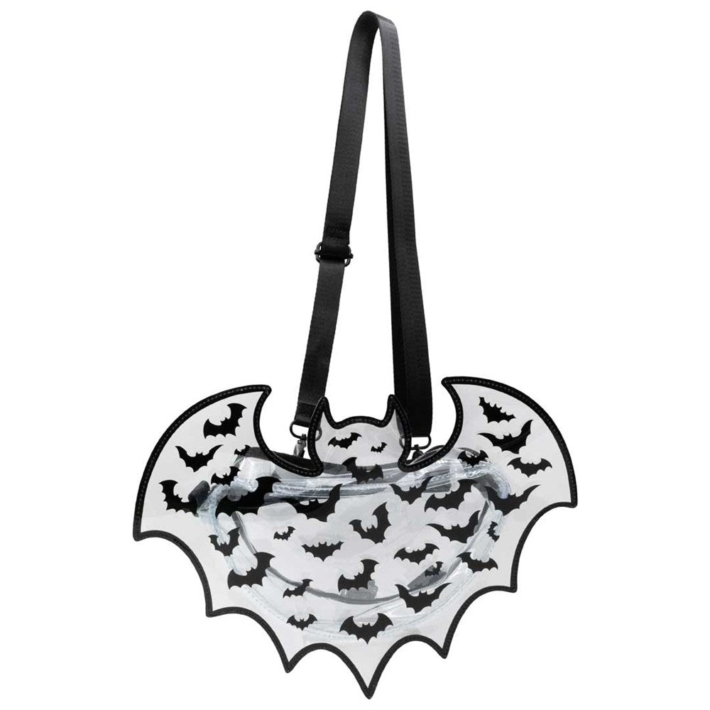 Bat Shaped Clear Vinyl Backpack Purse