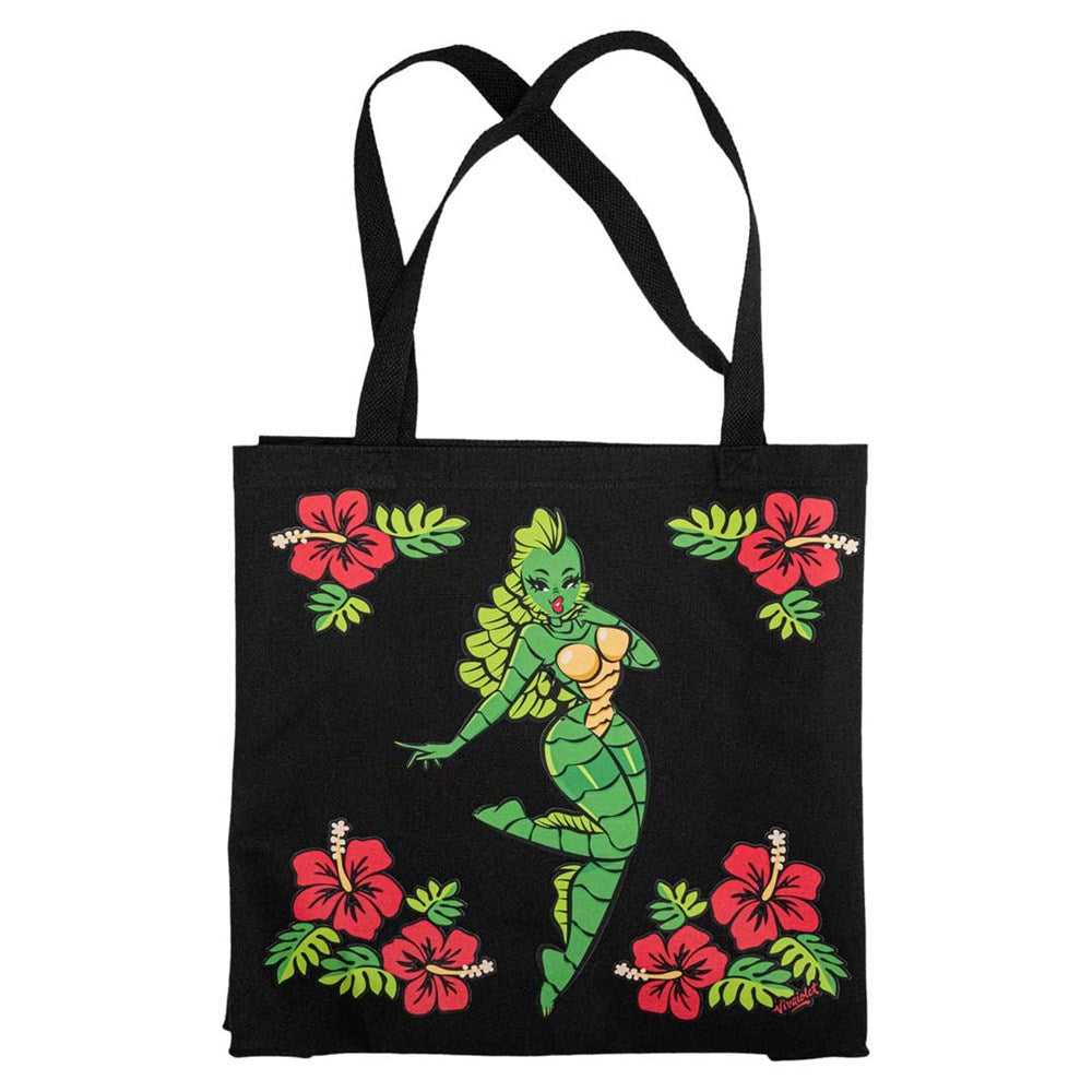 Creature Girl Flower Tote Bag