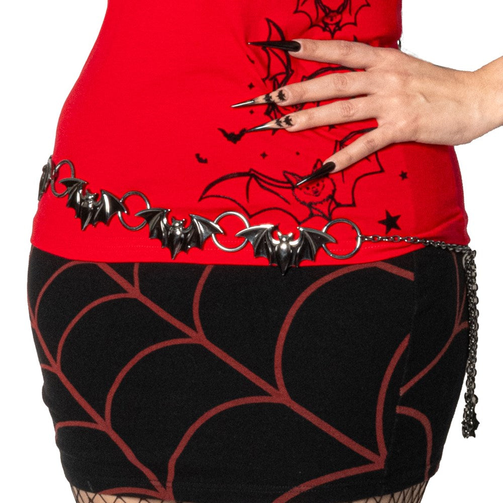 Batty Bats Black Chain Belt