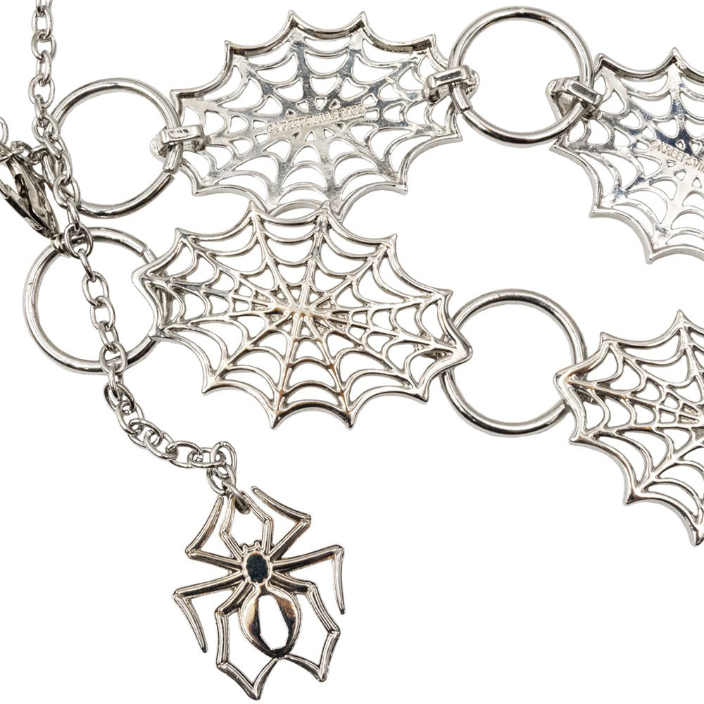 Spiderweb Silver Chain Belt