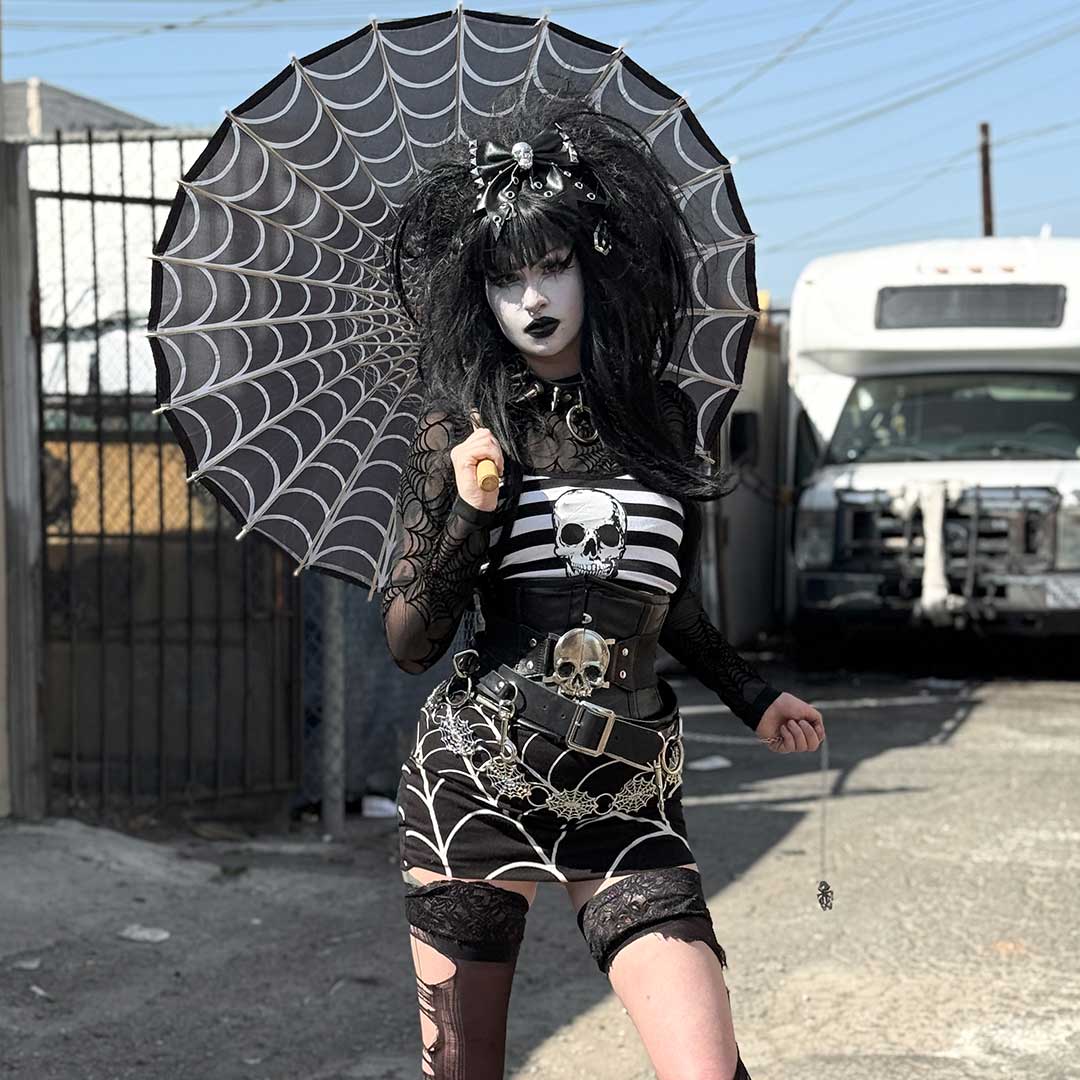 Spiderweb Silver Chain Belt - Kreepsville