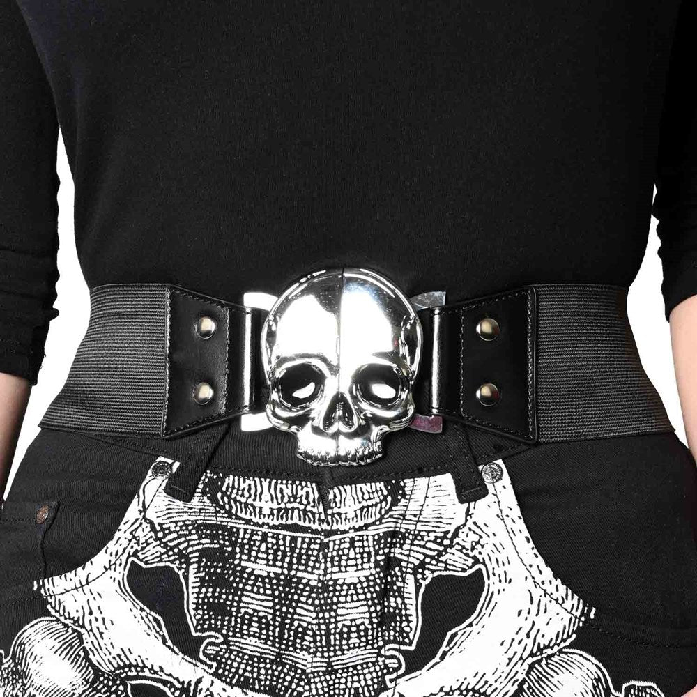 Elastic Waist Belt Skull Black - Kreepsville