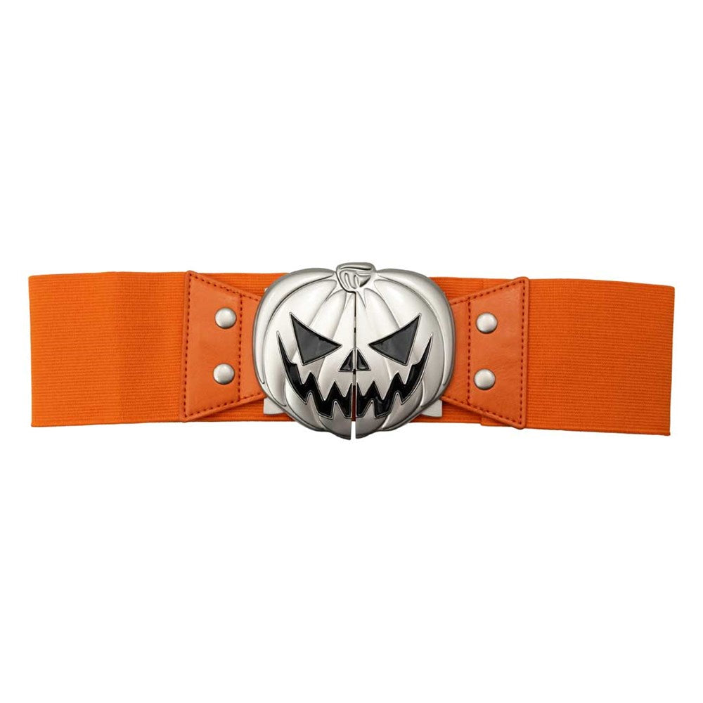Elastic Waist Belt Trick or Treat Pumpkin Orange