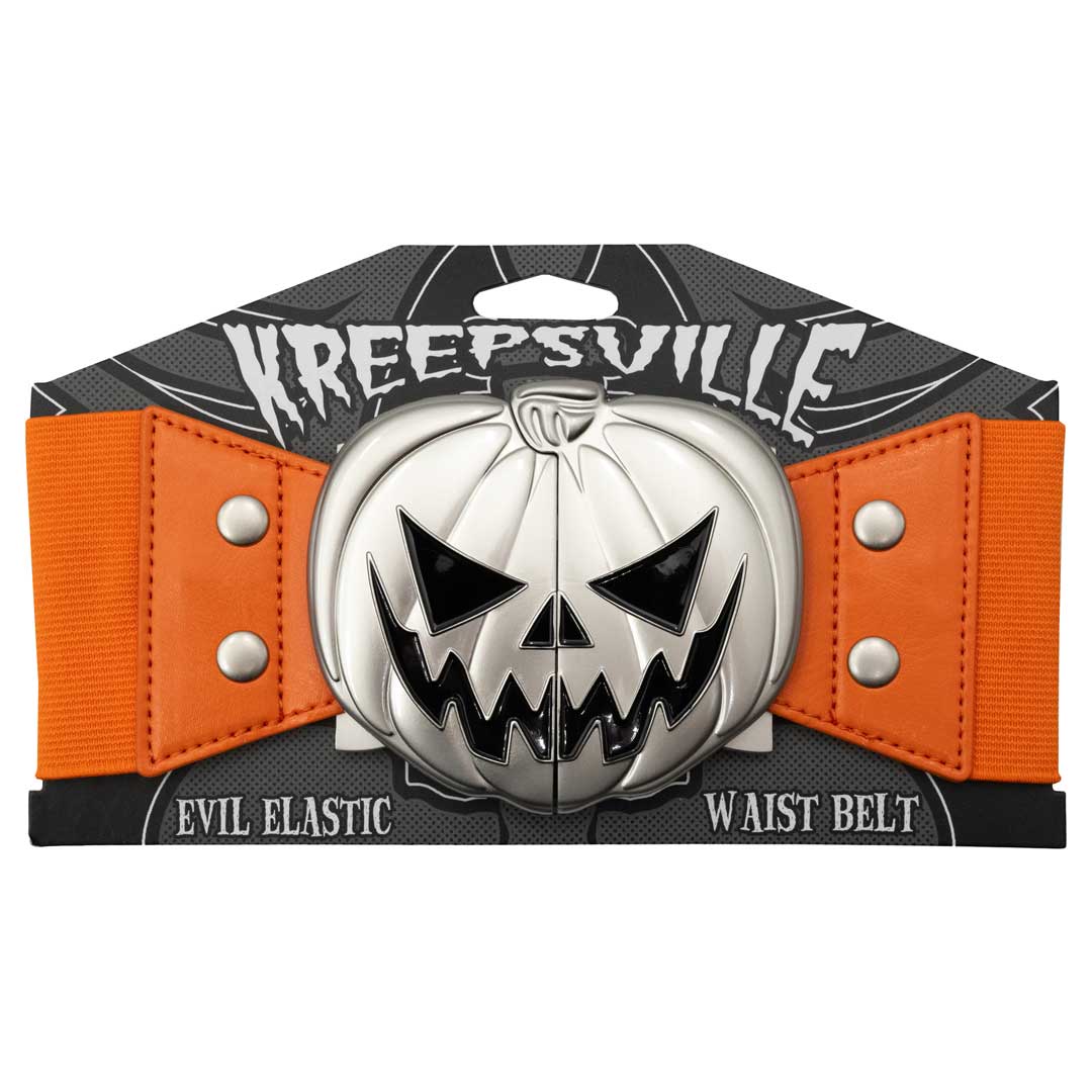 Elastic Waist Belt Trick or Treat Pumpkin Orange - Kreepsville