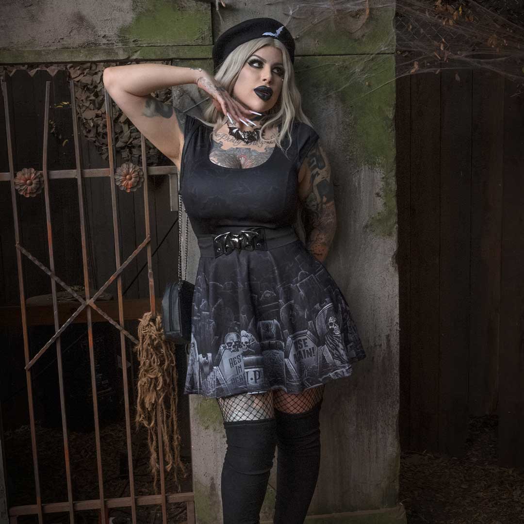 Tombstone Bats Skater Dress - Kreepsville