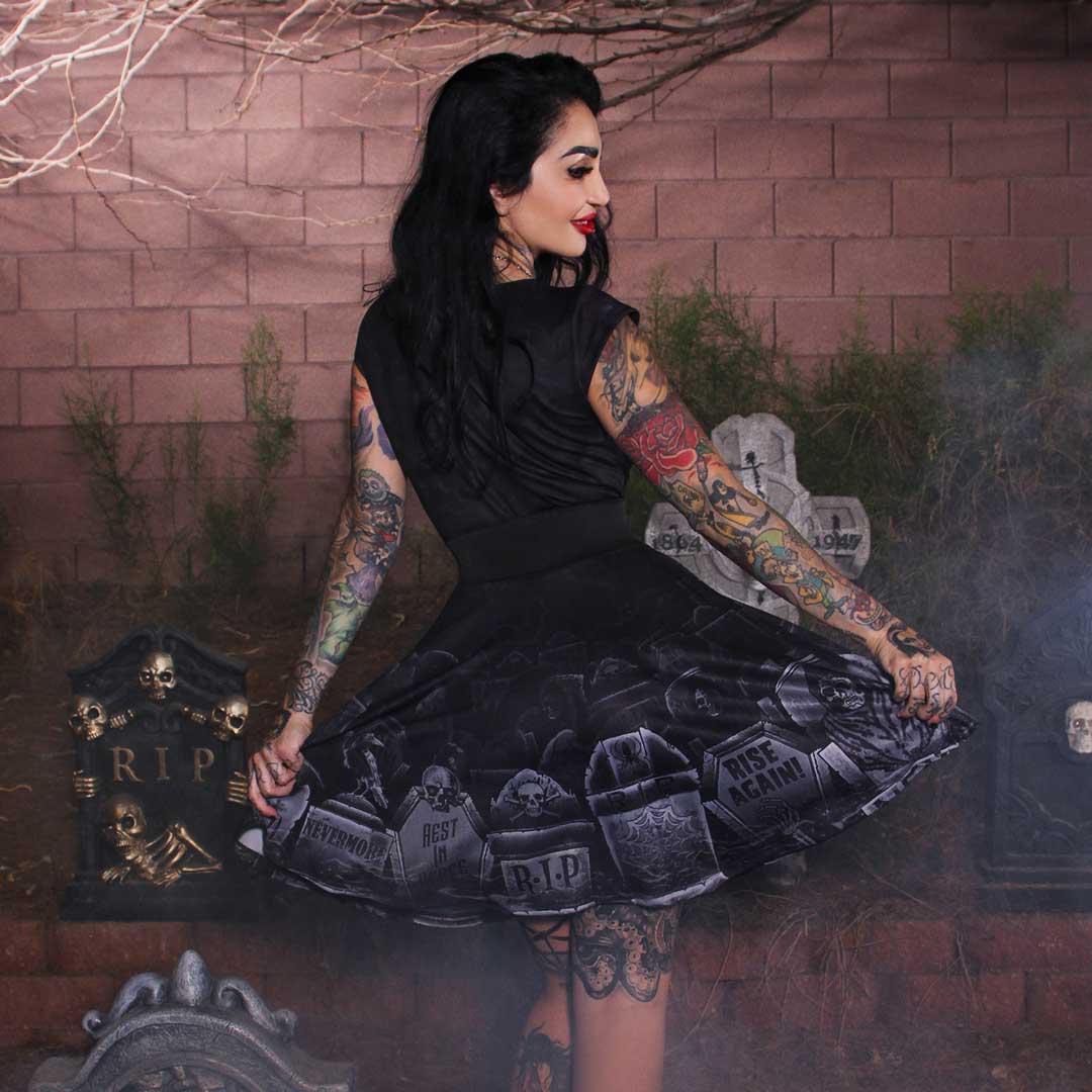 Tombstone Bats Skater Dress - Kreepsville