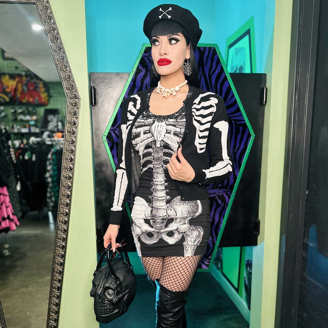 White Skeleton Tunic Dress - Kreepsville