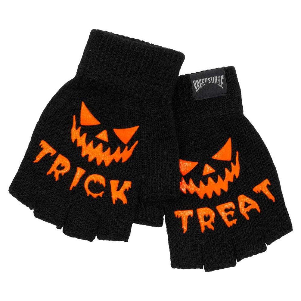 Trick Or Treat Knit Fingerless Gloves