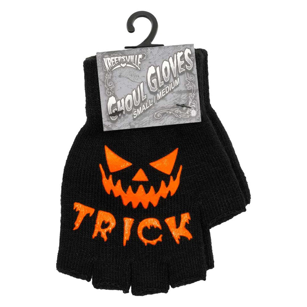Trick Or Treat Knit Fingerless Gloves - Kreepsville