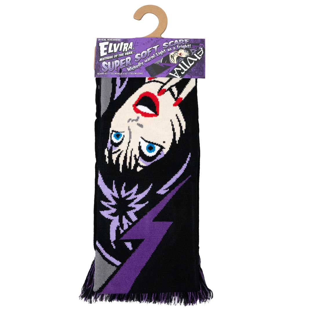 Elvira Purple Bolt Knit Scarf - Kreepsville