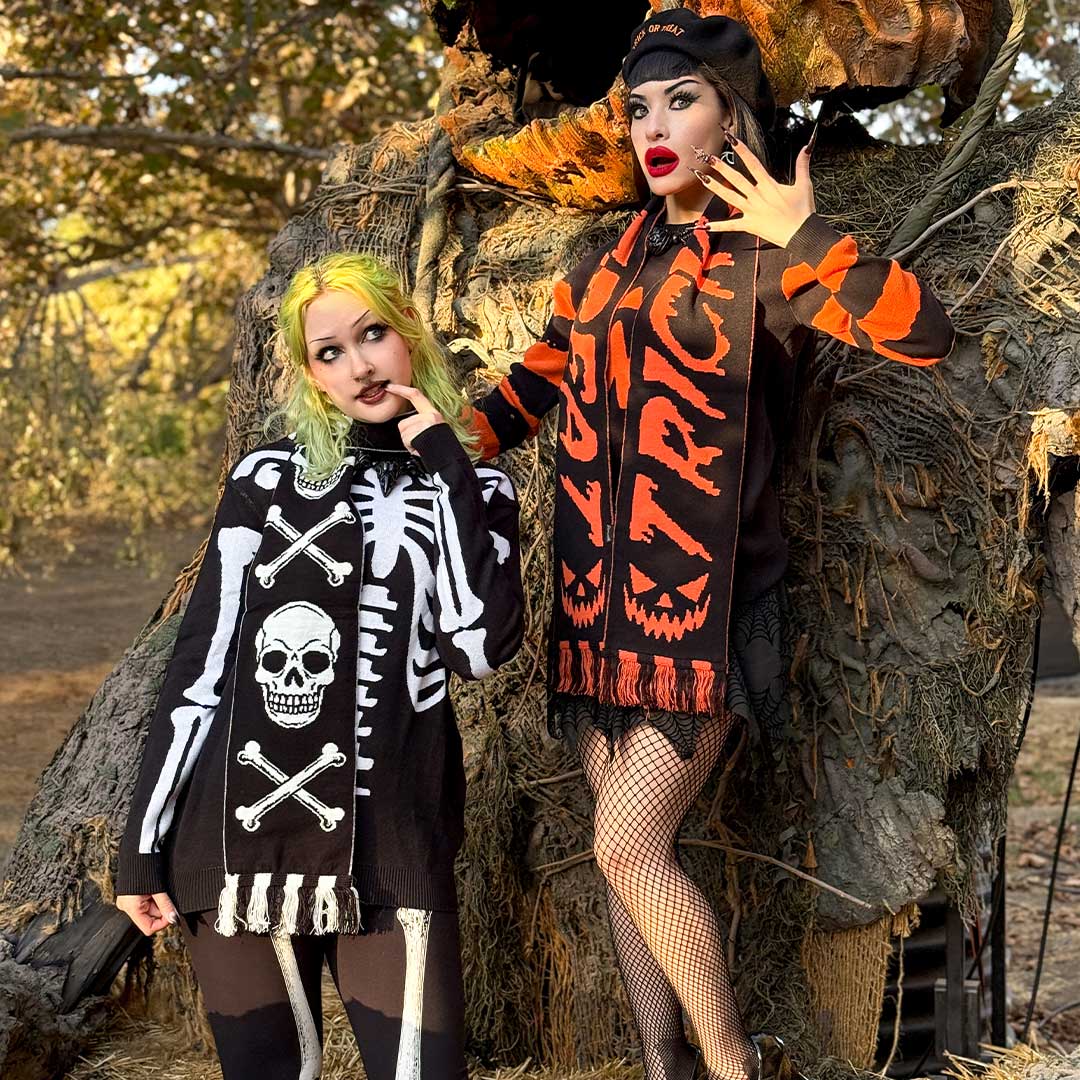 Skull Crossbone Knit Scarf - Kreepsville