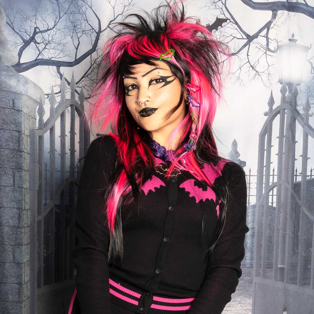 Bat Flock Pink Cardigan - Kreepsville