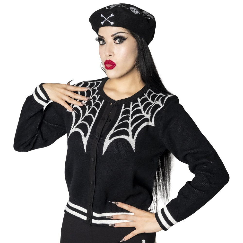 Spiderweb White Cardigan - Kreepsville