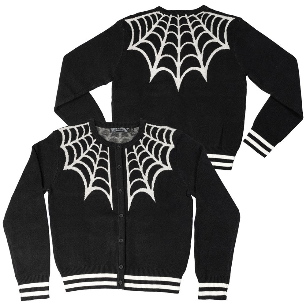 Spiderweb White Cardigan - Kreepsville