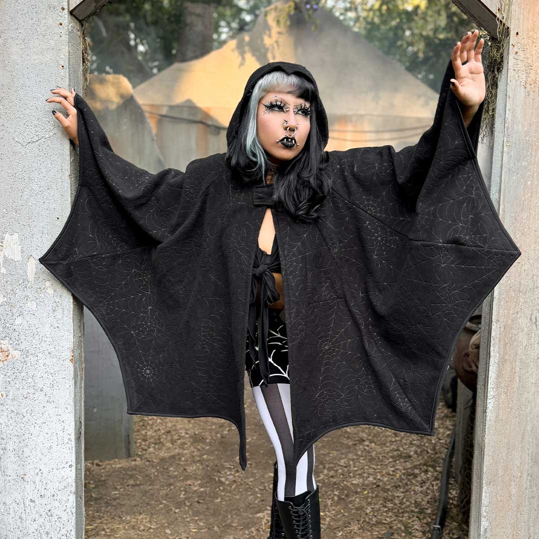 Spiderweb Embossed Web Cape - Kreepsville