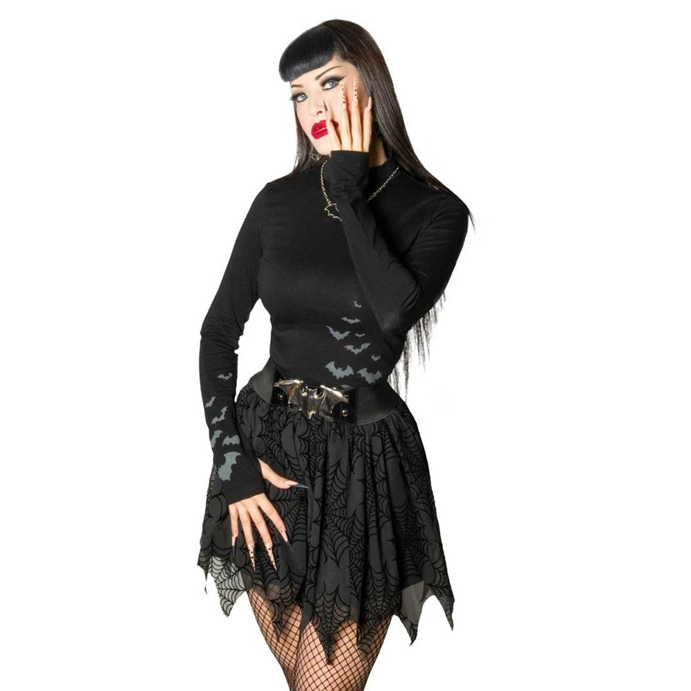 Bat Flock Grey Long Sleeve Top - Kreepsville