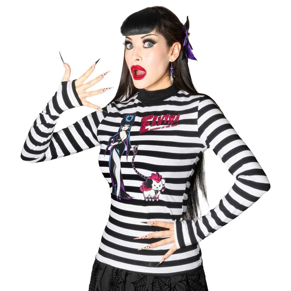 Elvira Walking Gonk Striped Long Sleeve Top - Kreepsville