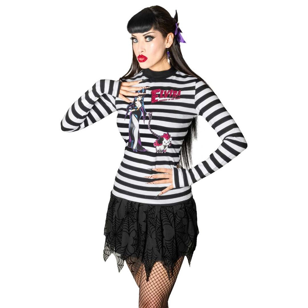 Elvira Walking Gonk Striped Long Sleeve Top - Kreepsville