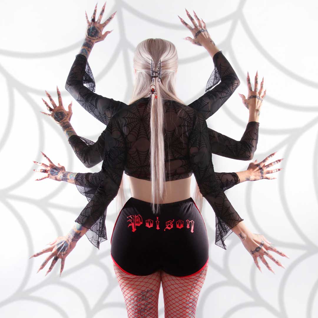 Black Widow Poison Womens Booty Shorts - Kreepsville