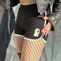 Thumbnail for Spooky Ghost Glow Womens Booty Shorts - Kreepsville
