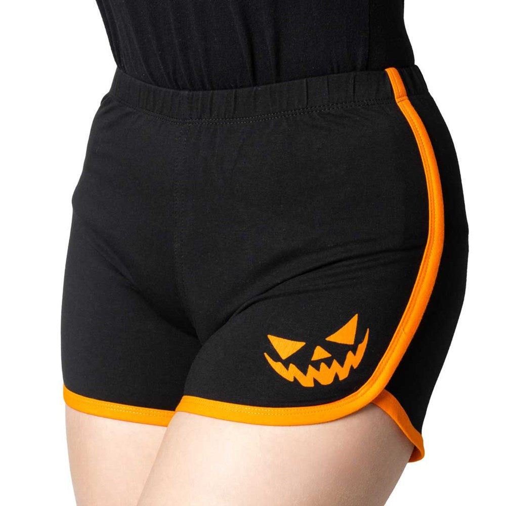 Pumpkin Trick Or Treat Womens Booty Shorts - Kreepsville