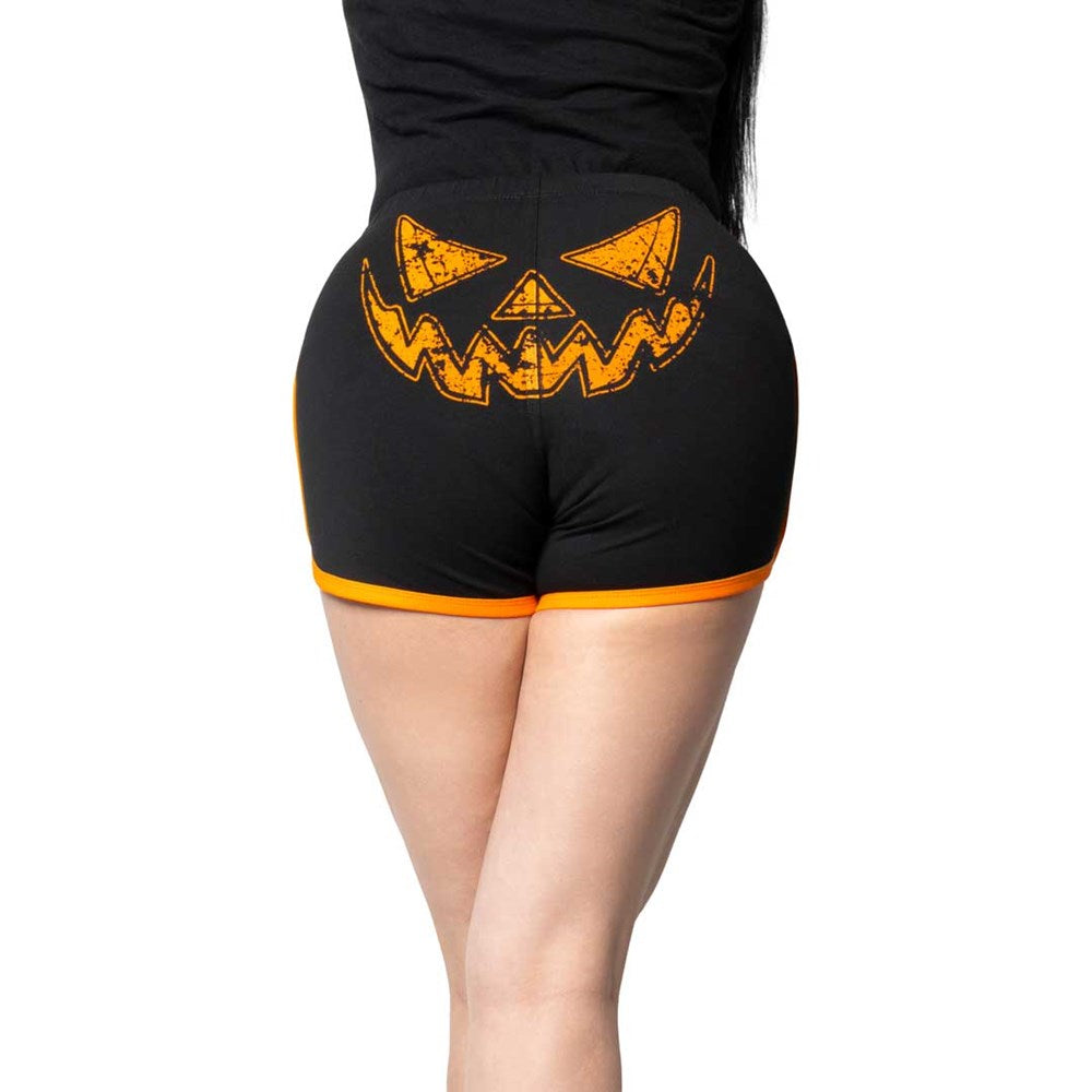 Pumpkin Trick Or Treat Women's Booty Shorts - Kreepsville
