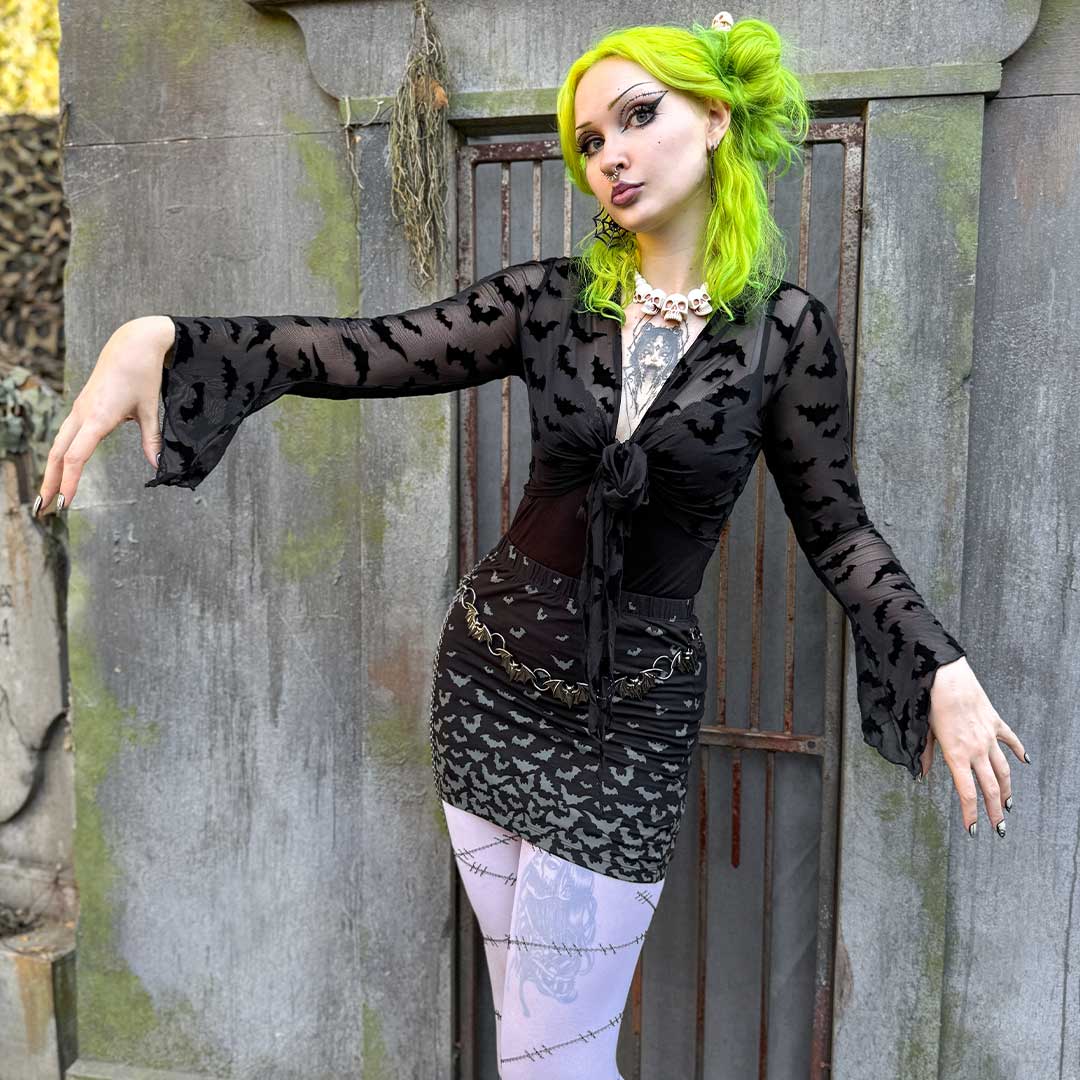 Bat Mesh Tie Top - Kreepsville