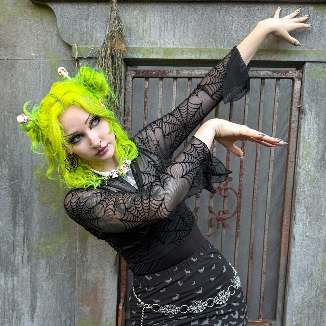 Spiderweb Mesh Tie Top - Kreepsville