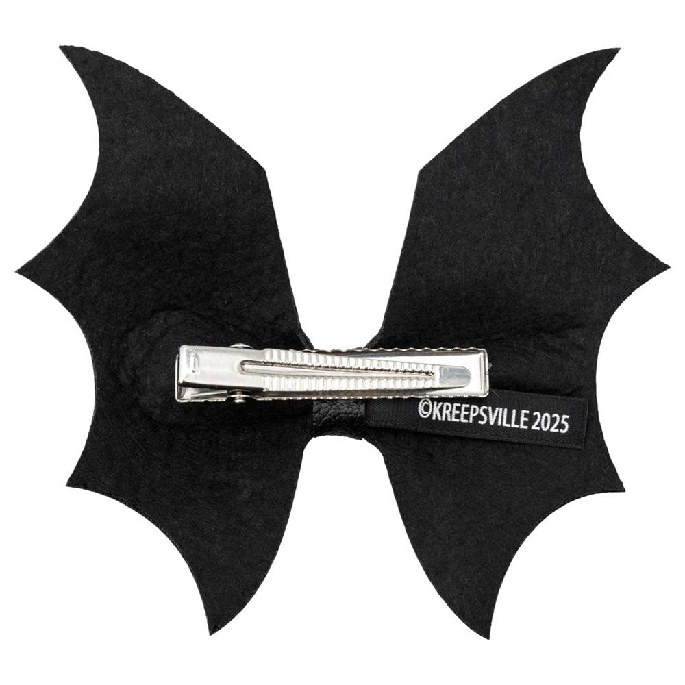 Batwing Black PVC Hair Bow - Kreepsville