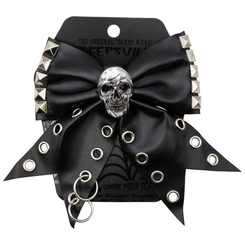 Skull Punk Stud Hair Bow - Kreepsville