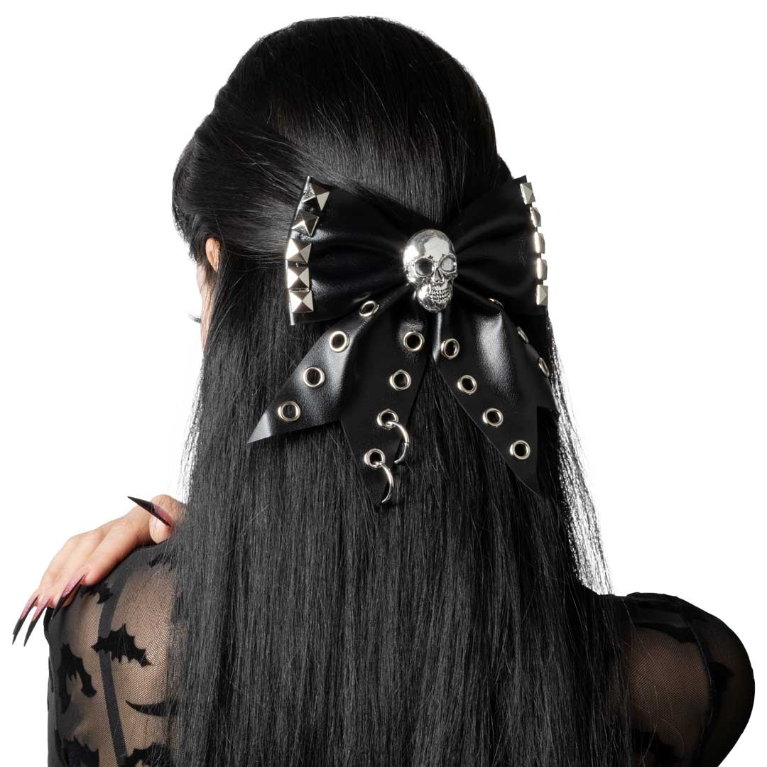 Skull Punk Stud Hair Bow - Kreepsville