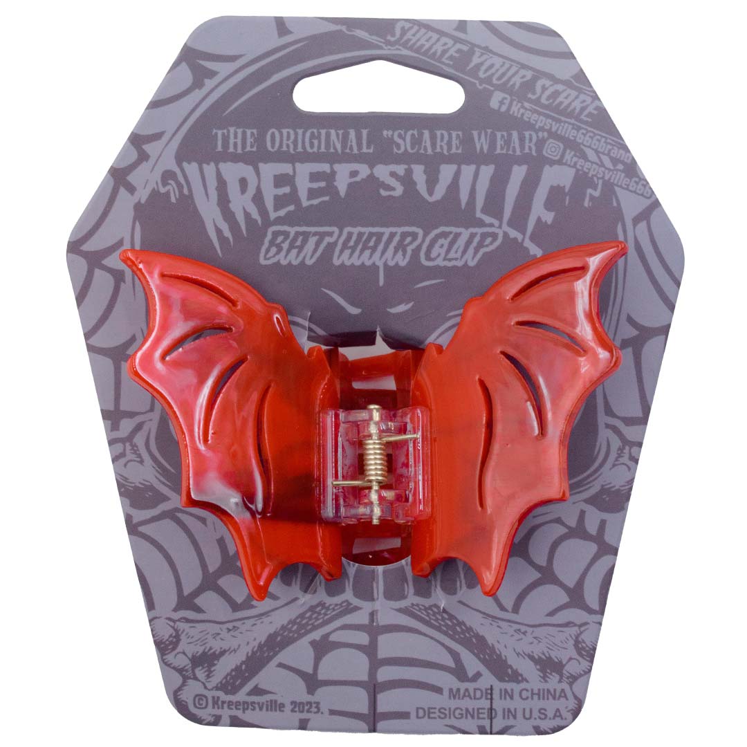 Bat Hair Claw Clip Red - Kreepsville
