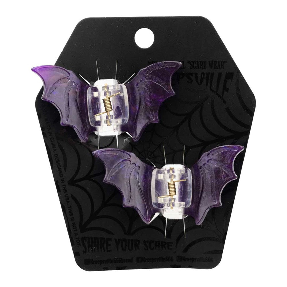 Bat Med Claw Clip Set Purple - Kreepsville