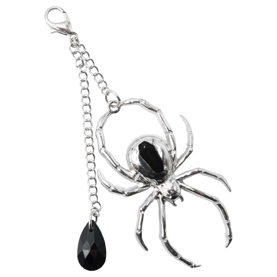 Spider Charm Web Claw Clip Silver - Kreepsville