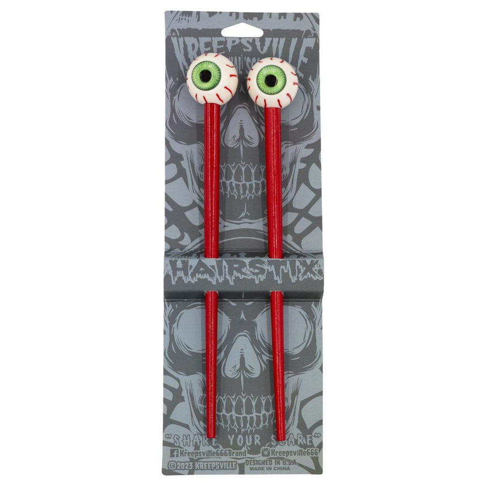 Eyeball Green Hair Sticks - Kreepsville