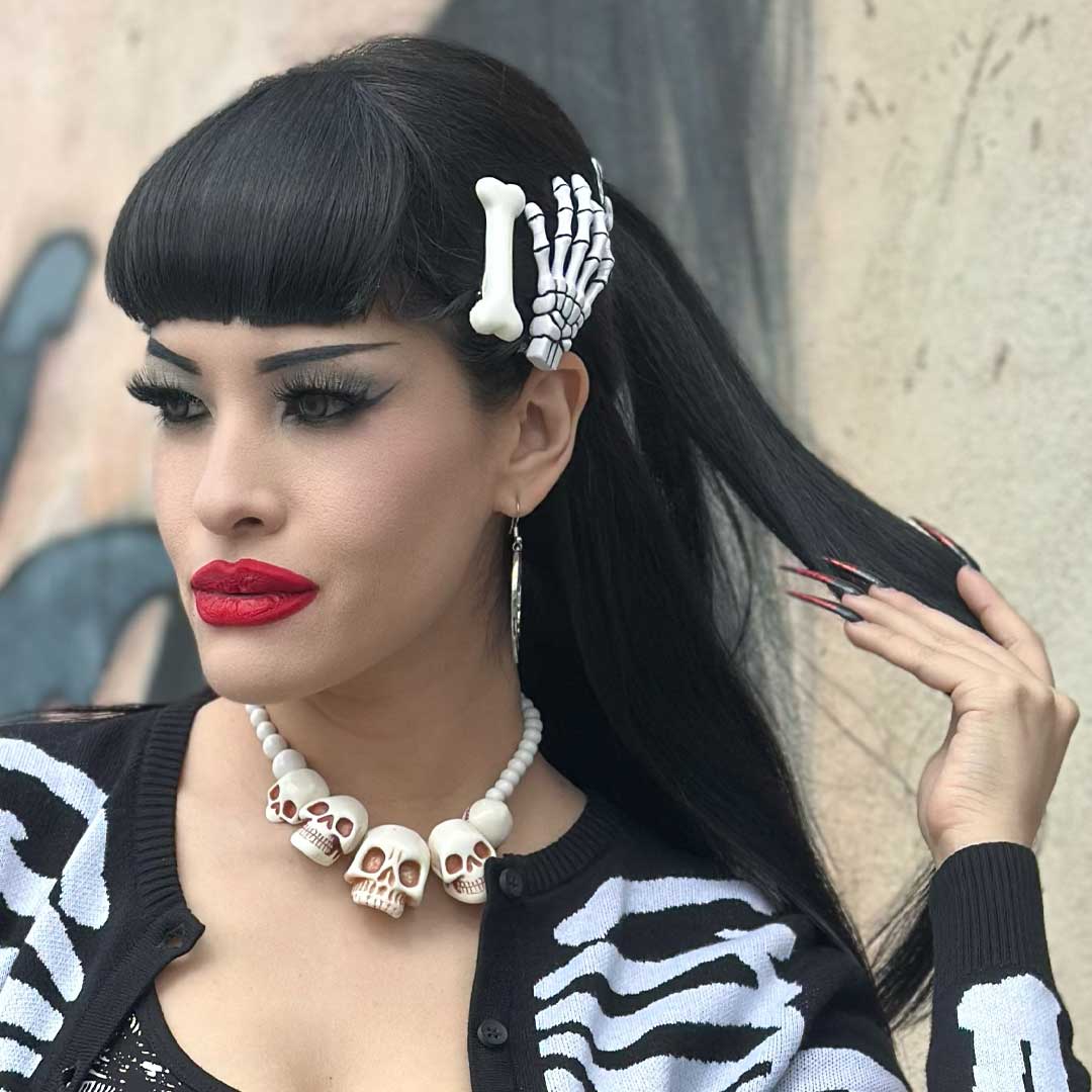 Mini Bone Hair Slides White - Kreepsville