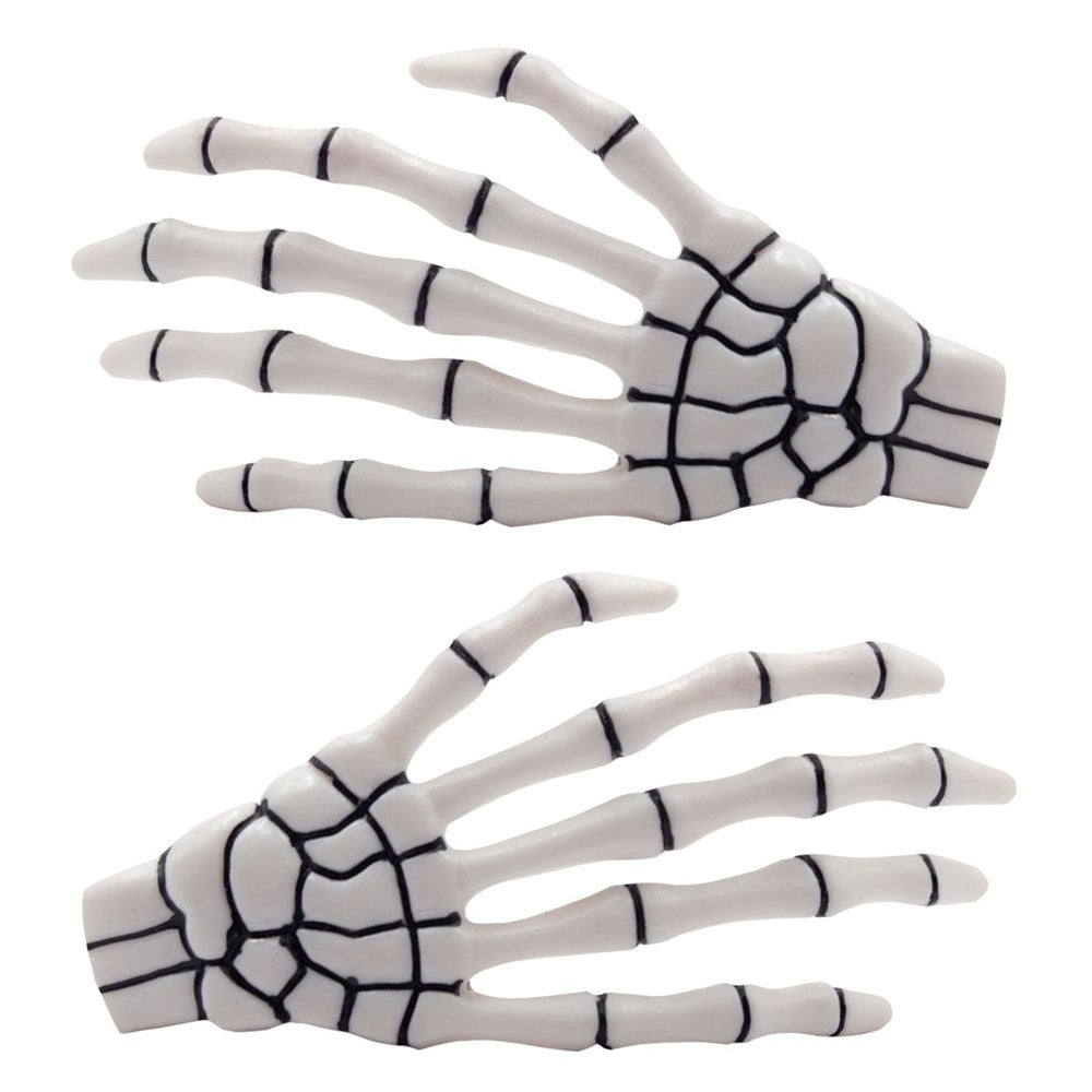 Skeleton Bone Hand Hairslides White