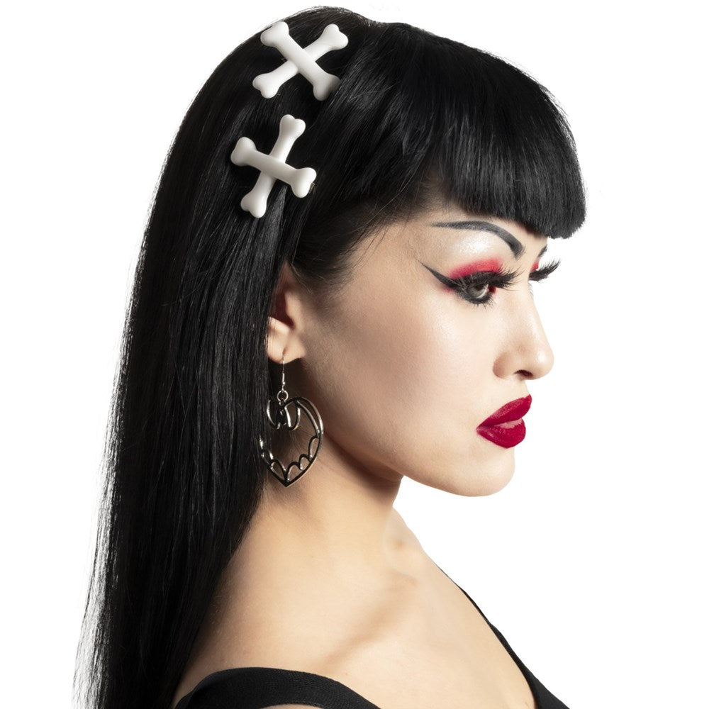 Crossbones Hairslide White