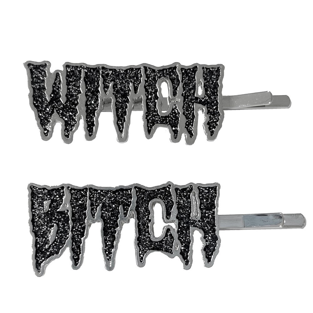 Witch Bitch Text Hair Slides - Kreepsville