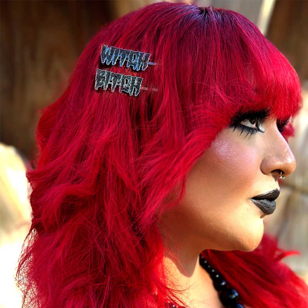 Witch Bitch Text Hair Slides - Kreepsville