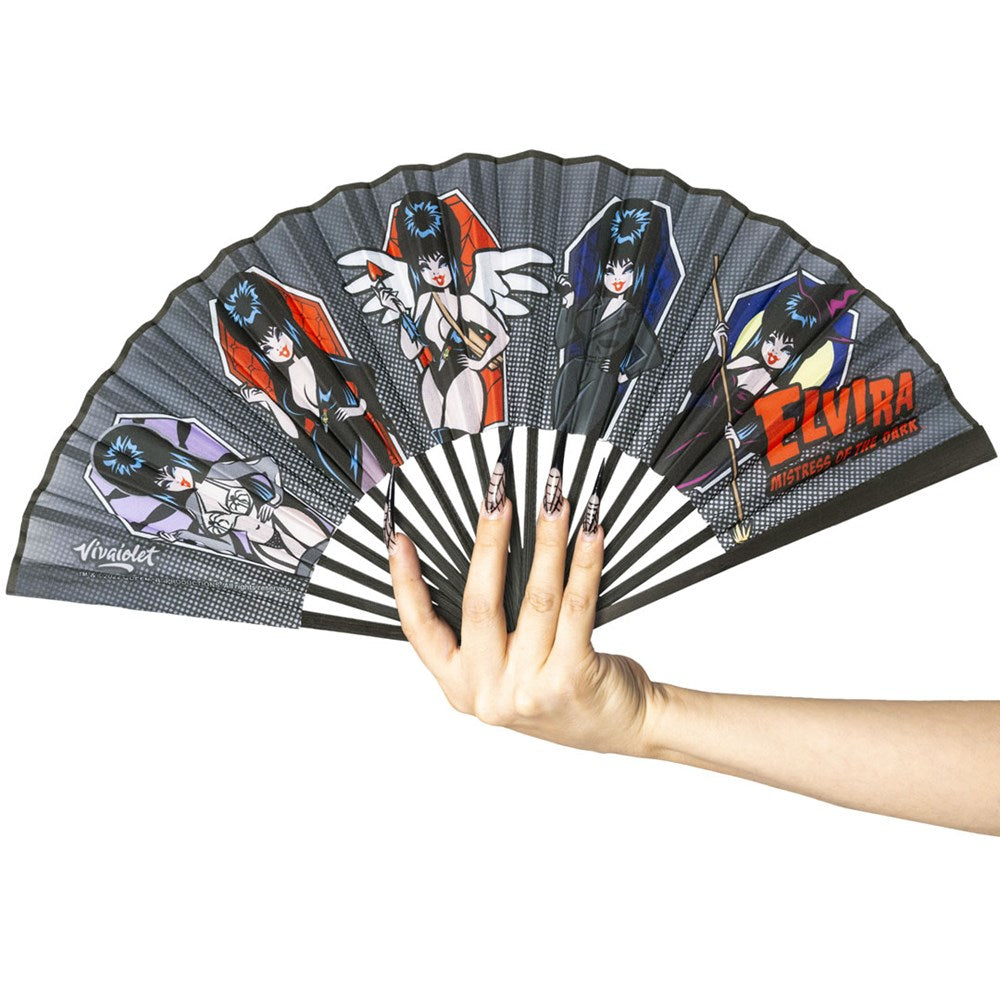 Elvira Comic Coffin Fabric Fan - Kreepsville