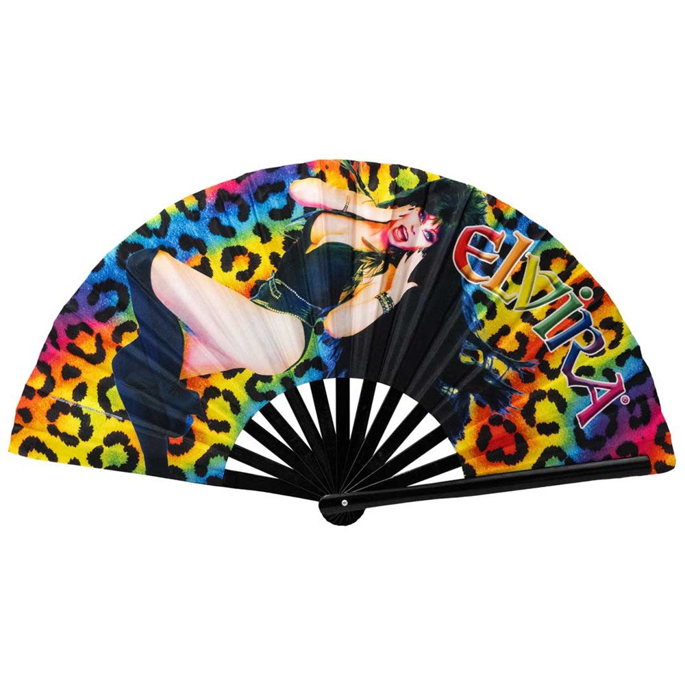 Elvira Rainbow Leopard Large Fan