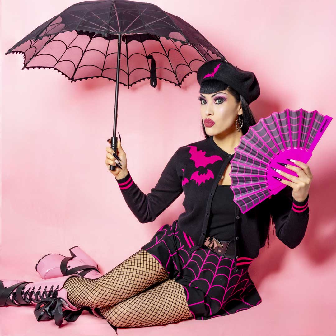 Spiderweb Scallop Fan Pink - Kreepsville